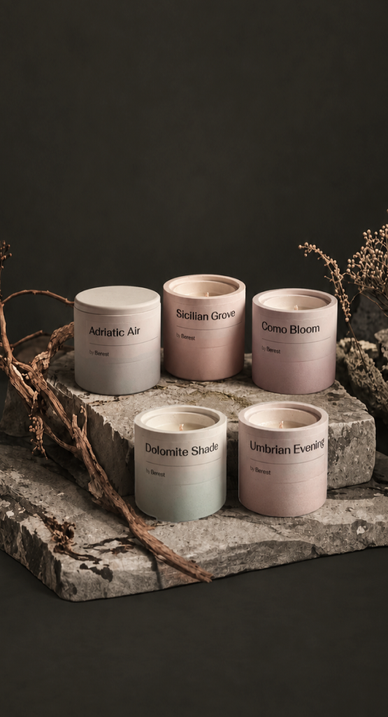 A selection of miniature by Berest candles